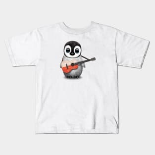 Baby Penguin Playing Polish Flag Guitar Kids T-Shirt